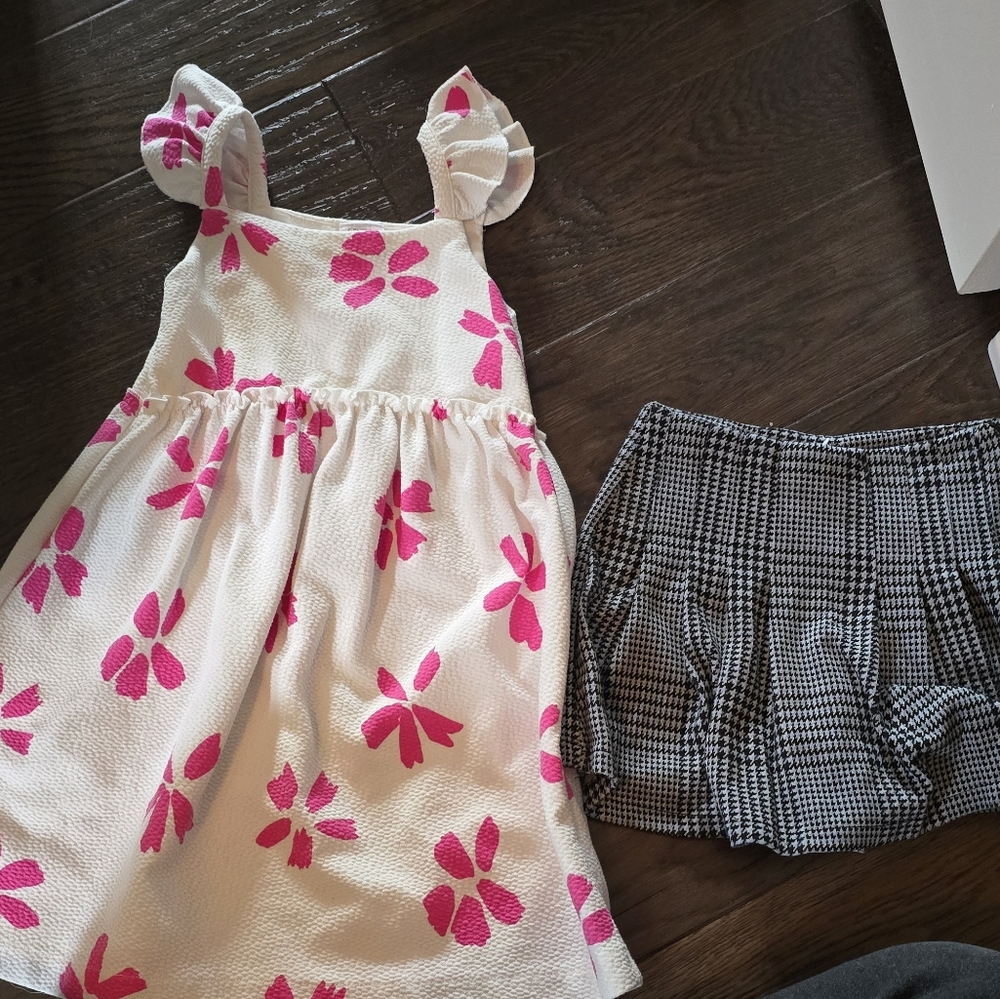 Zara Pink Floral Dress and Plaid Skort